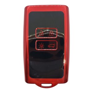 3558-BK | Renault Card Key Nano Silicone Case 4 Button Black Red