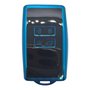 3558-BM | Renault Card Key Nano Silicone Case 4 Button Black Blue