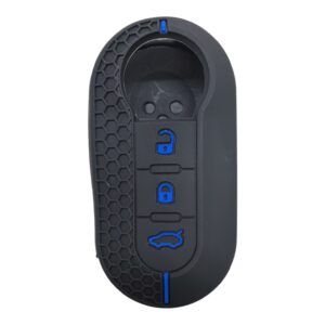 3810-PM-1 | Fiat Flip Honeycomb Cover Key 3 Button Blue