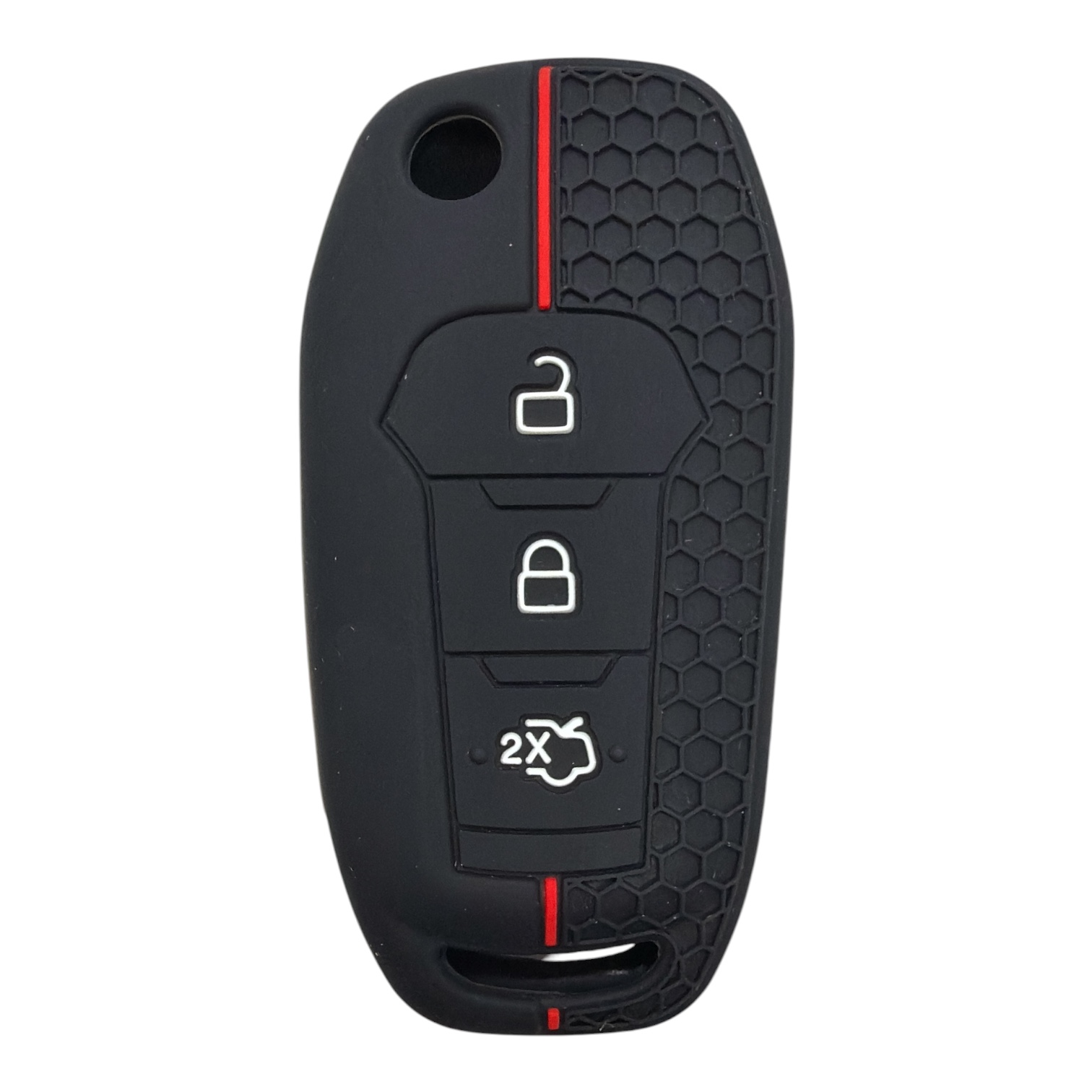 4114-PK | Ford Smart Honeycomb Cover Key 3 Button Red 4114-PK | Ford Smart Honeycomb Cover Key 3 Button Red