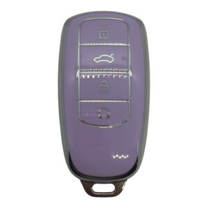 4512-Purple | Chery Tiggo 8 plus Nano Silicone Case 4 Button Black-Silver